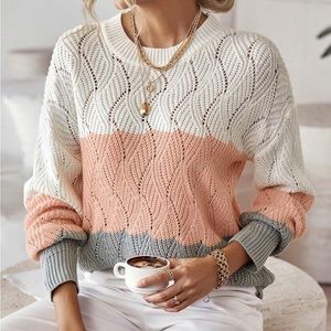 Women's Colorblock Drop Shoulder Knit Sweater